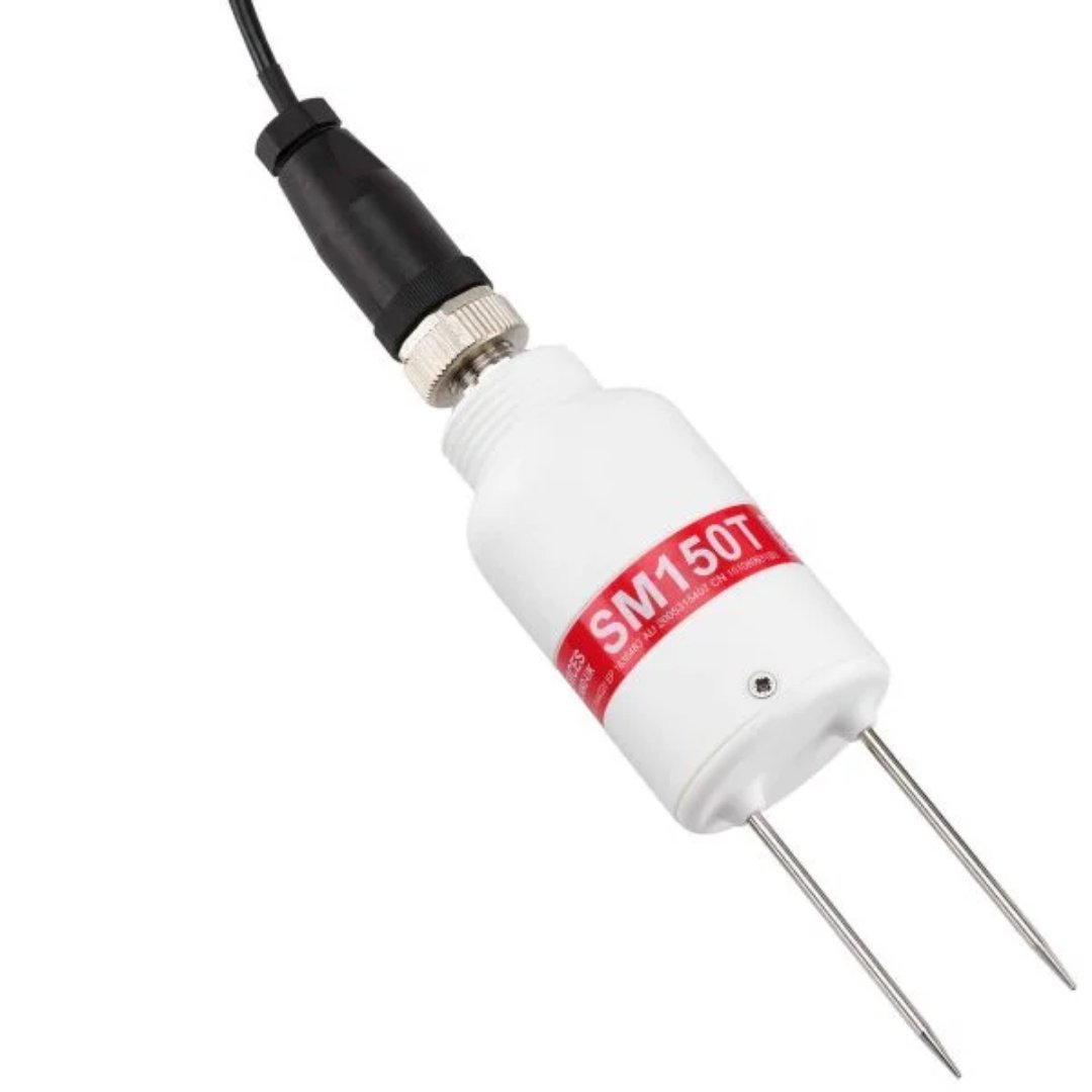 Kit portátil DYNAMAX SM150 para medir el contenido volumétrico de agua en suelos y sustratos con lecturas rápidas y precisión de ±3 %.