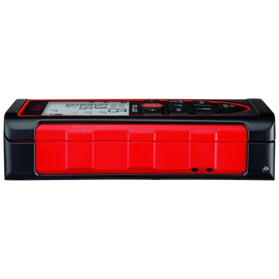 Medidor Leica DISTO E7400X con alcance de hasta 80 m, precisión ±1 mm, inclinómetro de 360° y protección IP65. Ideal para topografía e ingeniería.