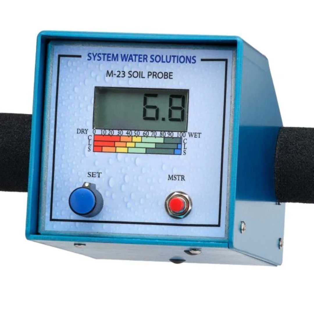 Medidor de humedad del suelo M350 Aquaterr con sonda de 30 pulgadas, rango de 0 a 100 % y respuesta rápida de 3 segundos.