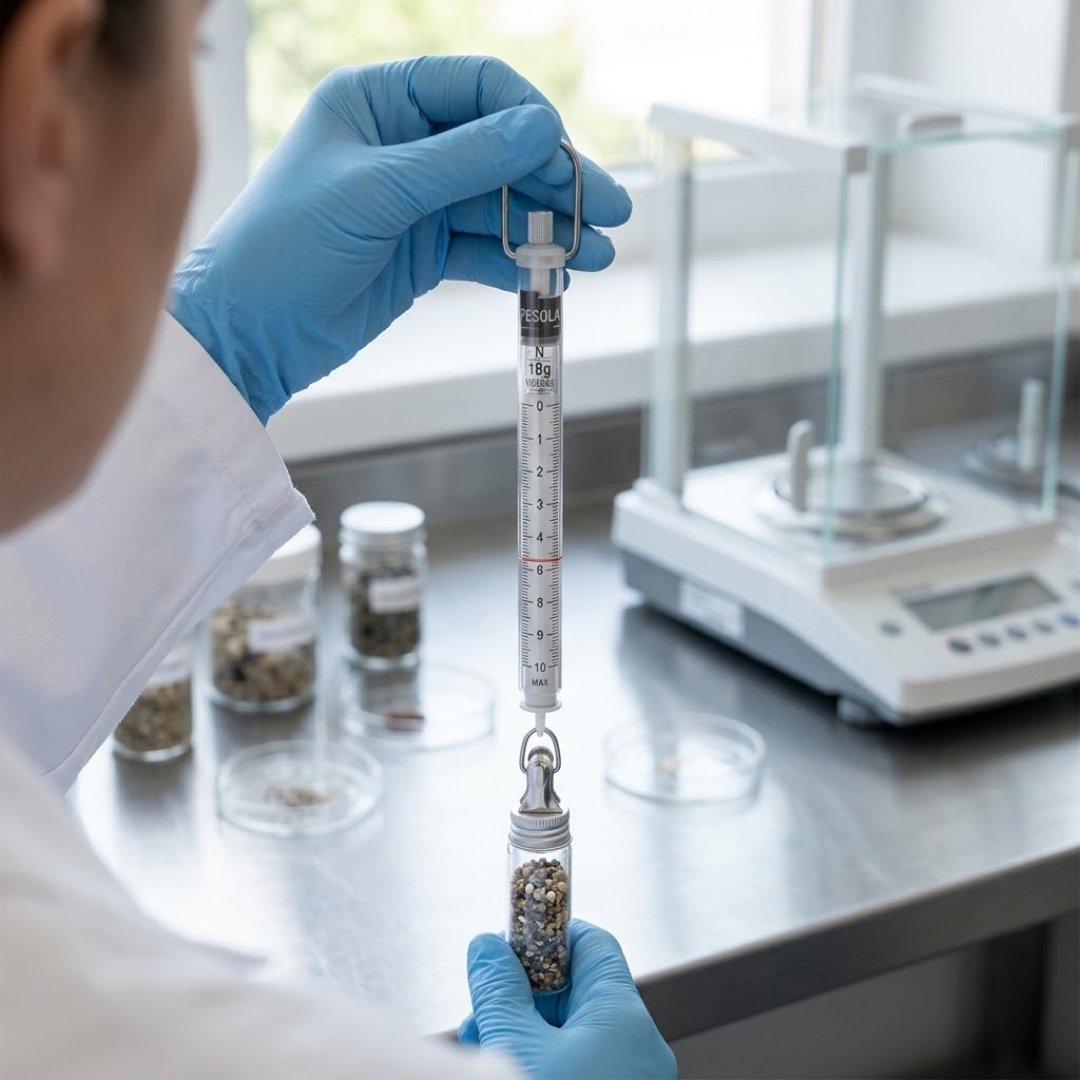 Pesola ultraliviana 10g Modelo 10010 con resolución de 0,1 g. Ideal para laboratorio, educación, investigación y mediciones de alta precisión.