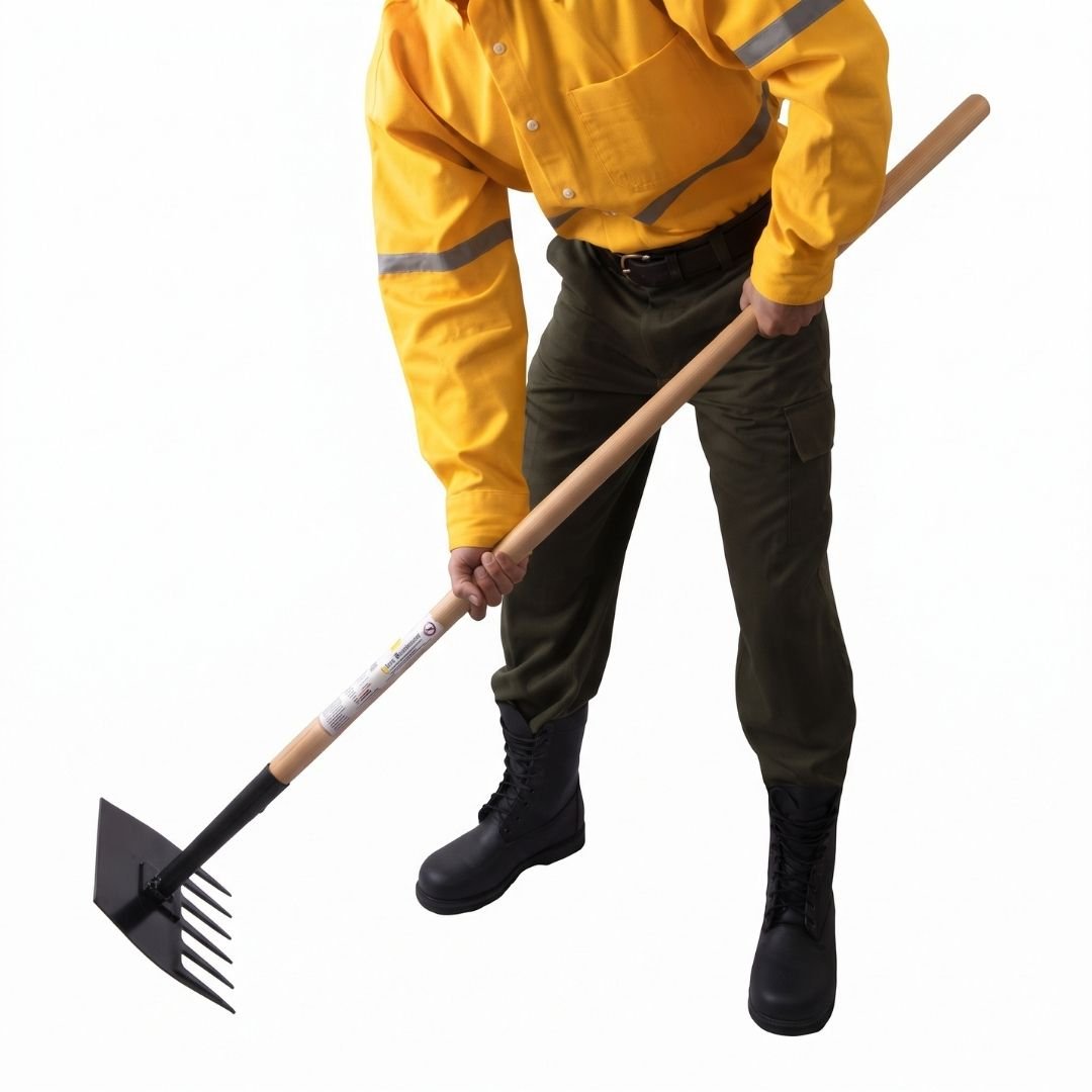Rastrillo McLeod de fabricación nacional para incendios forestales (3)