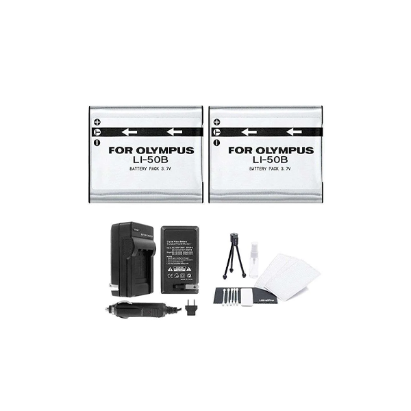 Kit De Baterias,cargador,limpieza Para Camara Olympus Tg-870