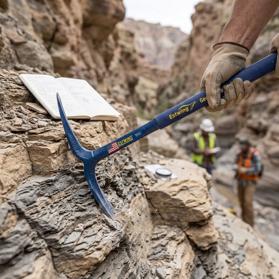 Pica geológica Estwing de acero forjado para exploración, paleontología y geología. Herramienta profesional resistente para trabajo de campo