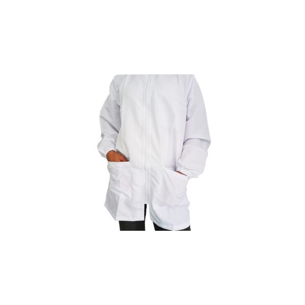 Bata De Laboratorio Antifluidos Manga Larga Unisex Blanca