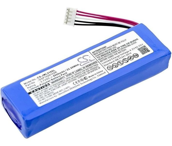 Batería Bafle speaker 3.7 VDC 6000 mAh JBL Charge 2+, Charge Plus, ajusta JBL MLP912995-2P - Imagen 2