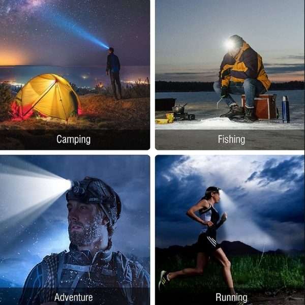 Linterna Led De Cabeza 5000 Lumenes 3 Modos De Iluminación - Imagen 4