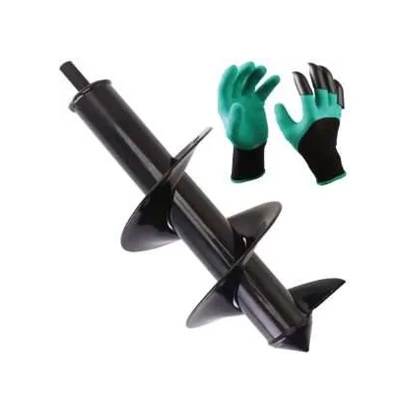 Barreno De Suelos Para Jardinería Una Pieza 4×12» Y Guantes