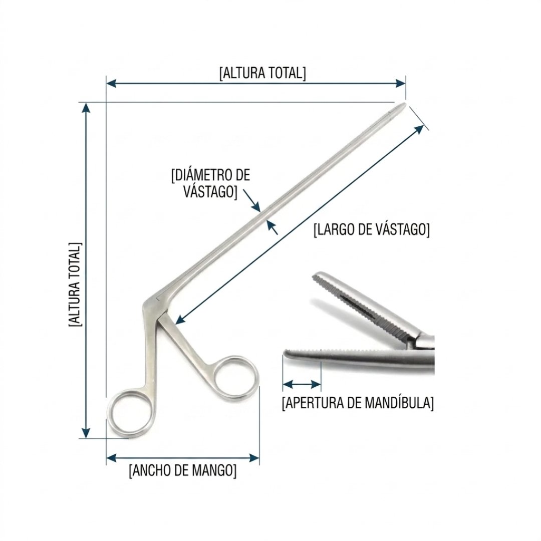 Pinza Hartman cocodrilo de 16,5 cm para sujeción y manipulación de materiales en laboratorio. Instrumento práctico para trabajos técnicos.
