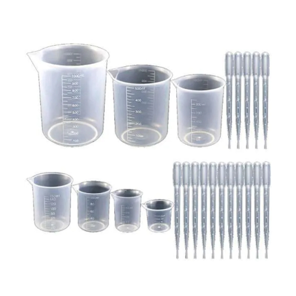 Juego De Beakers Plasticos 7 Tamaños Con Pipetas Plásticas - Imagen 2