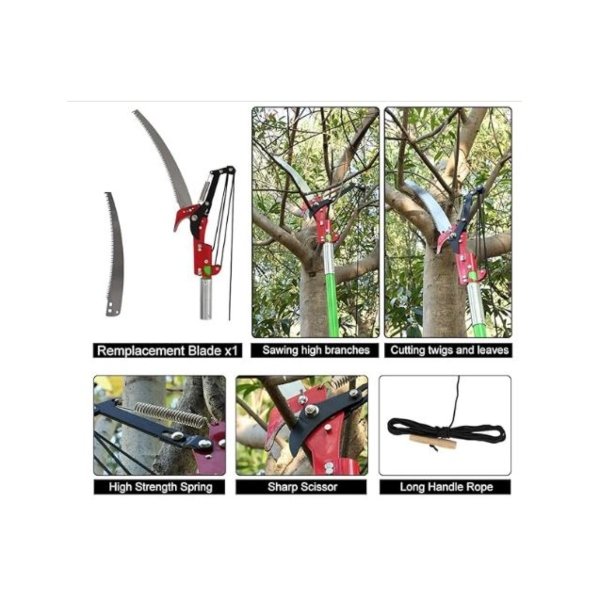 Sierra podadora manual de 7,9 m con tijeras extensibles, juego de corte Smonter - Imagen 6