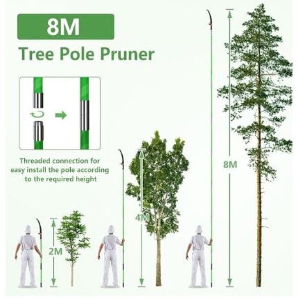 Sierra podadora manual de 7,9 m con tijeras extensibles, juego de corte Smonter - Imagen 2