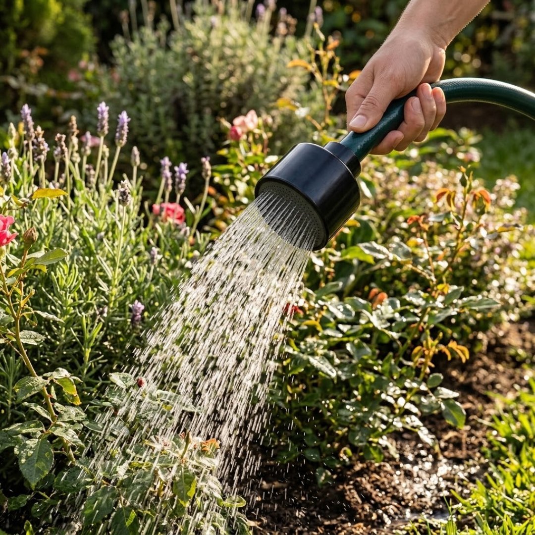 Poma para vivero negra para riego de 400 huecos. Accesorio para distribución de agua en actividades de propagación, cultivo y manejo de plantas.