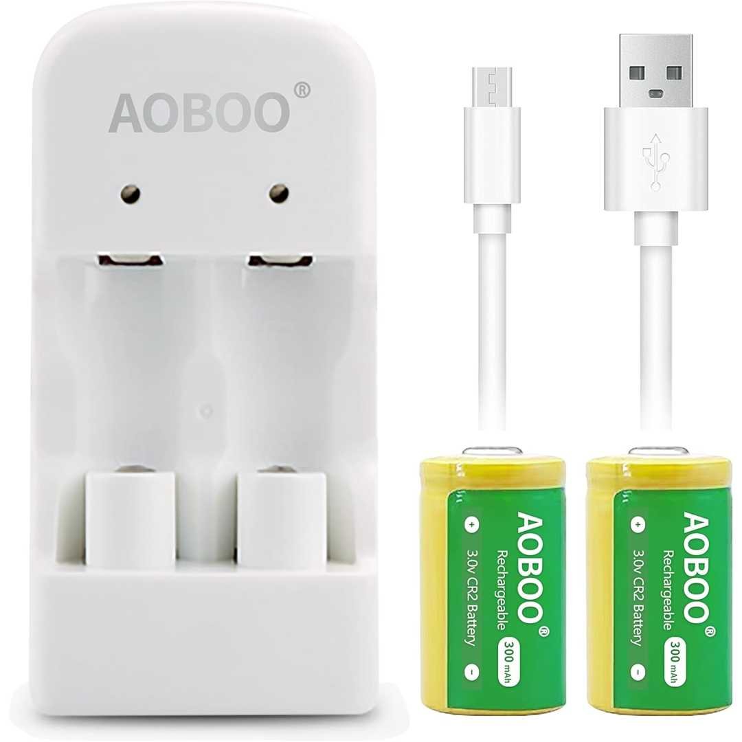 2 Baterías CR2 15270 De 3 V 300 mAh Litio + Cargador Dual