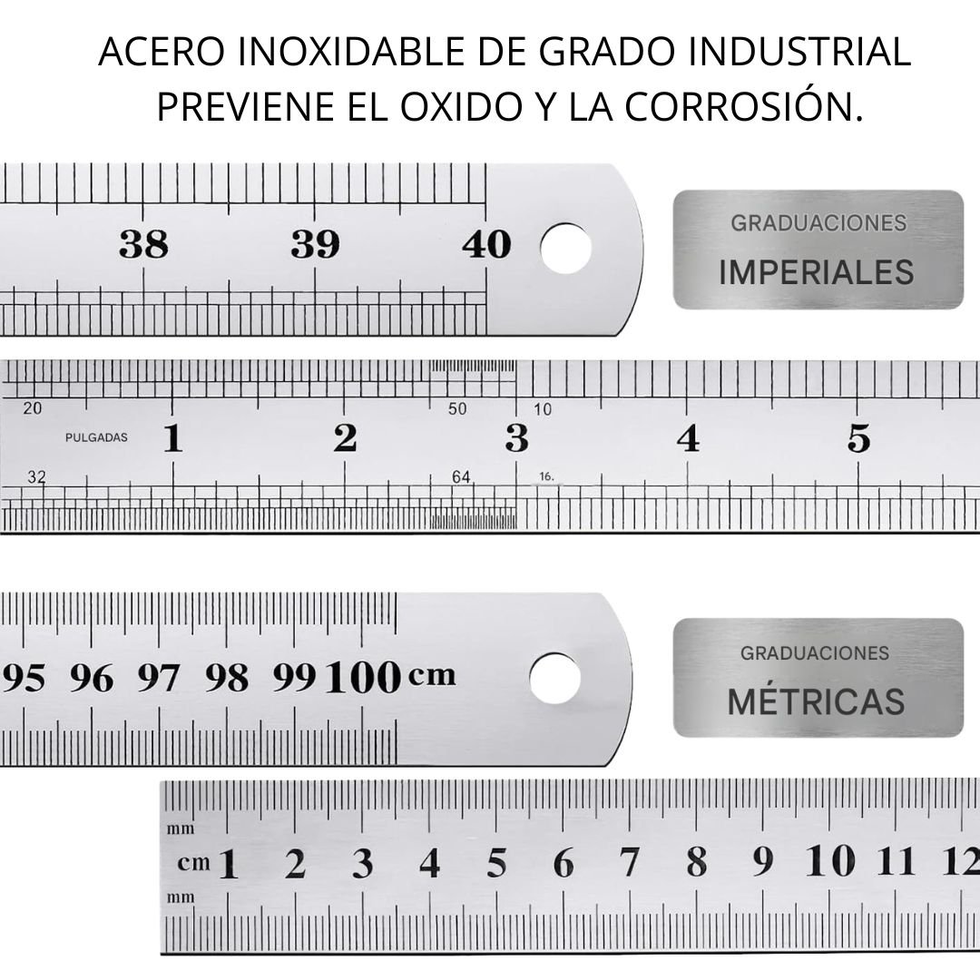 Regla Flexible en Acero Inoxidable de 100cm