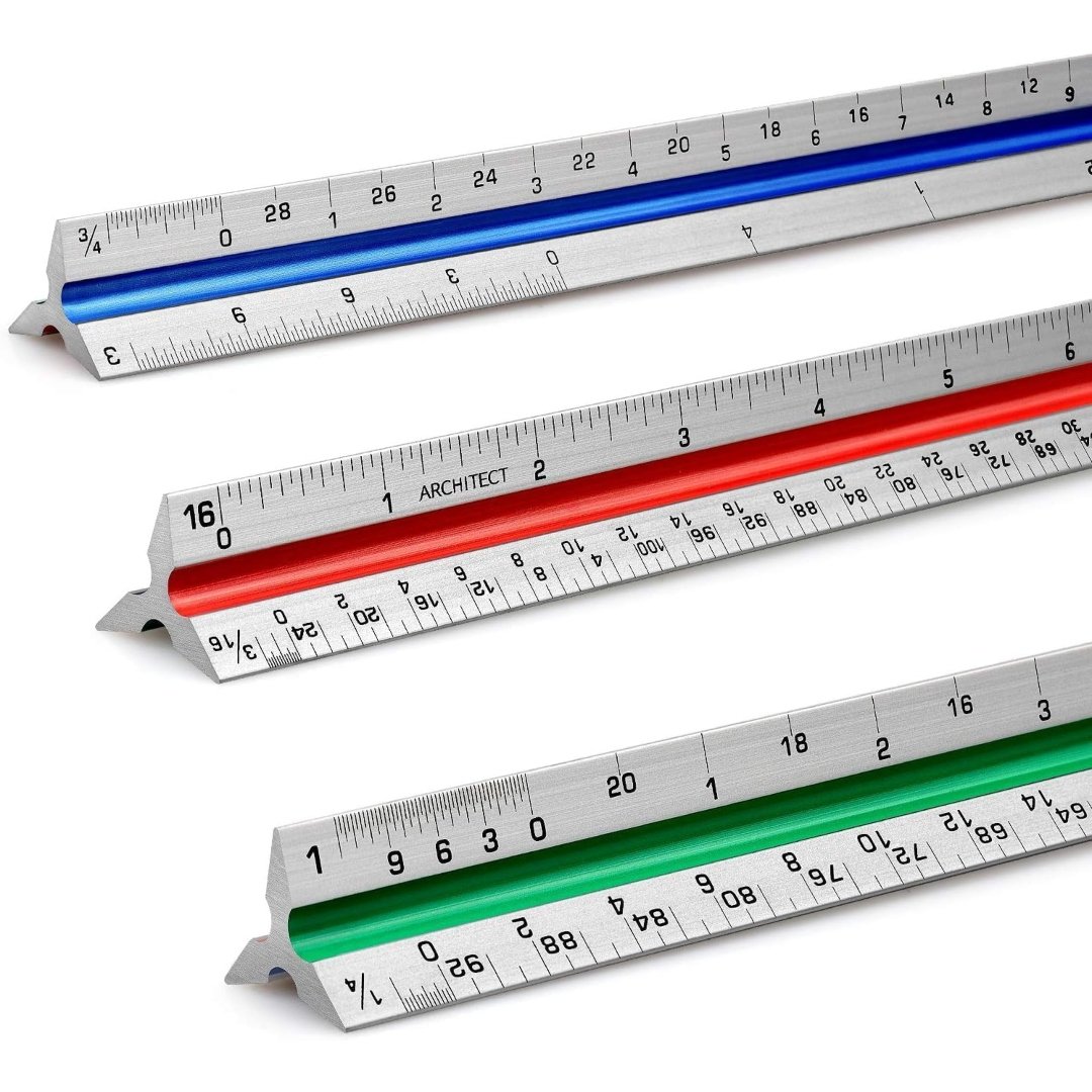 Escalimetro Profesional Regla Triangular de 30cms